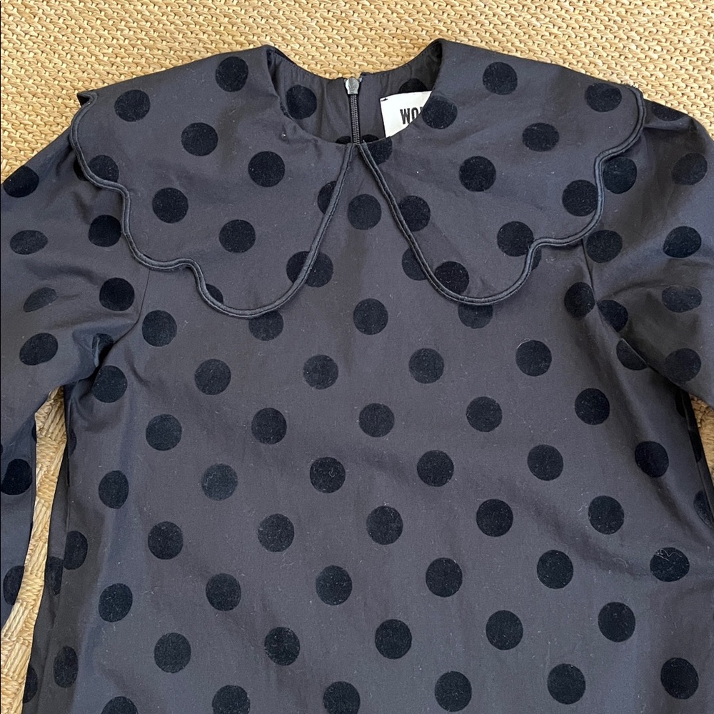 Wolf and Rita Girls’ Black Lilita Mond Polka Dot Holiday Dress—6Y - Picture 8 of 14